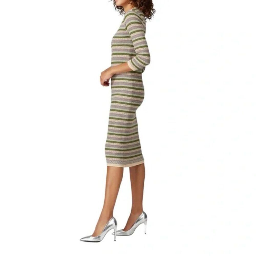 Sweet Baby Jamie Cute Novelty retro Stripe Cozy Fall Sweater midi Dress MED - Picture 5 of 8